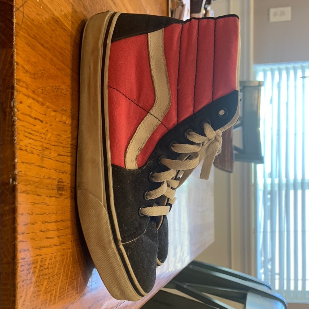 Vans pink/black hi top sneakers